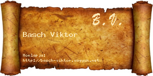 Basch Viktor névjegykártya